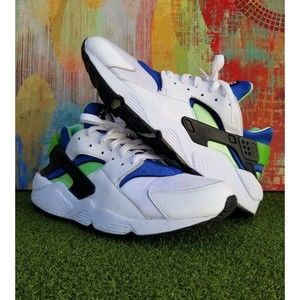 Mens Nike Air Huarache Scream Green Blue White 2014 318429-100 ~ US Size 13